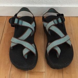 Light blue chacos